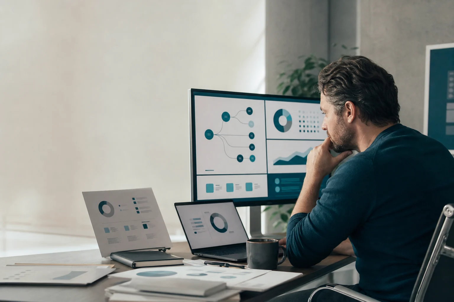Online marketingwerkruimte met campagnes, content en groeisignalen